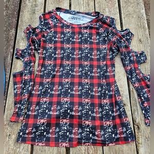 Crazy Train Women's Cold Shoulder Shirt/Tunic Size Medium